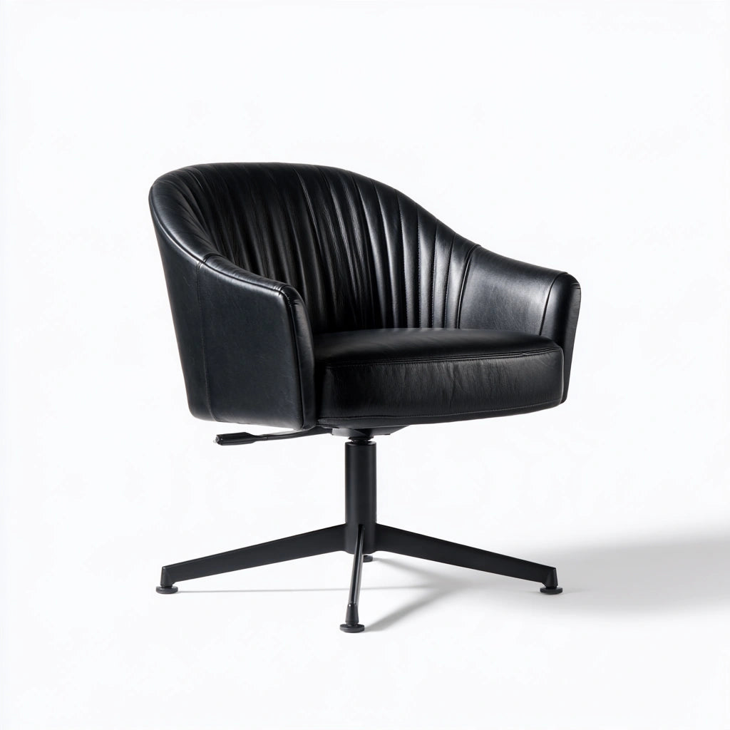 Ergonomiczny fotel biurowy, o nowoczesnej formie, obrotowe siedzisko, kolor: czarny