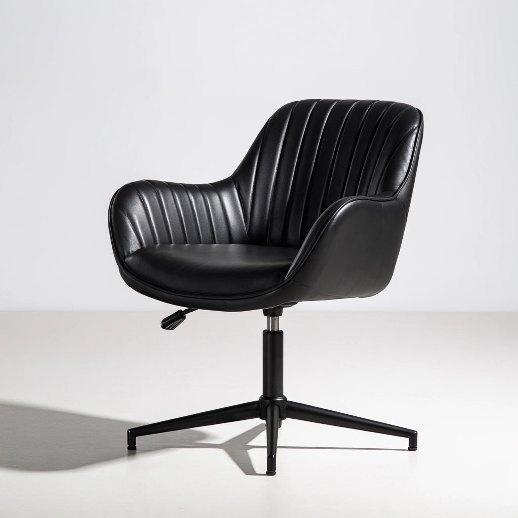 Ergonomiczny fotel biurowy, o nowoczesnej formie, obrotowe siedzisko, kolor: czarny