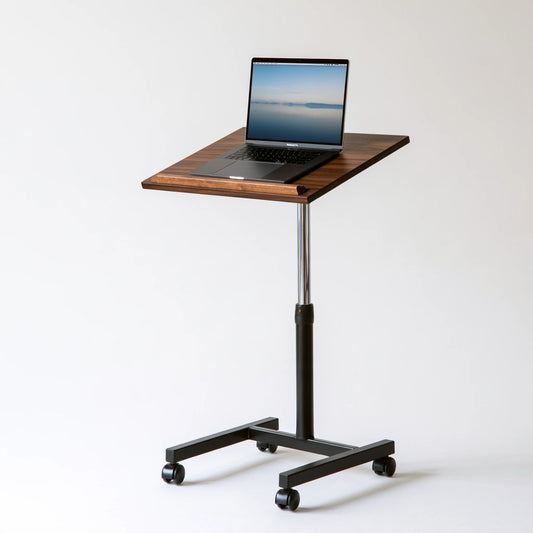 Mobilny stolik pod laptop, o nowoczesnej formie, kółka transportowe, kolor: biały