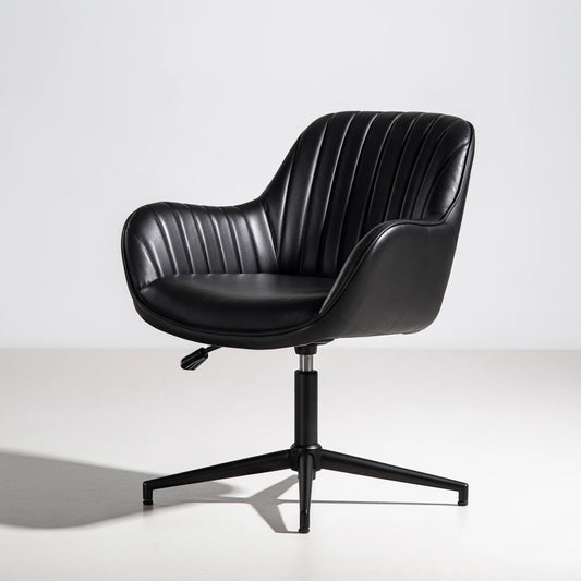 Ergonomiczny fotel biurowy, o nowoczesnej formie, obrotowe siedzisko, kolor: czarny