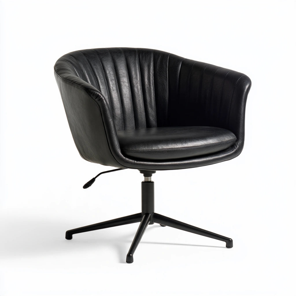 Ergonomiczny fotel biurowy, o nowoczesnej formie, obrotowe siedzisko, kolor: czarny