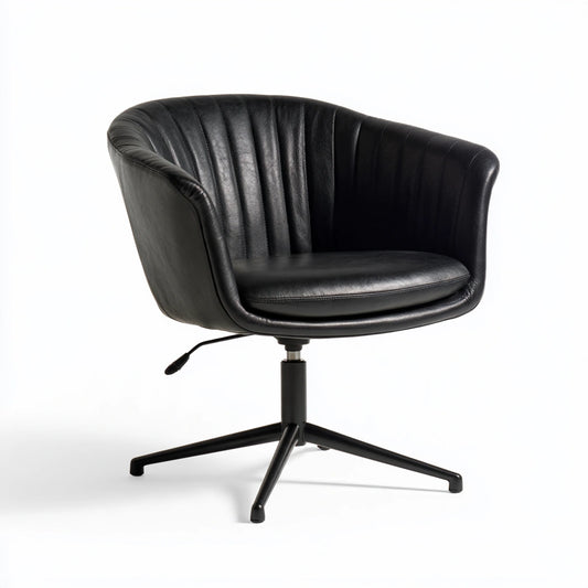 Ergonomiczny fotel biurowy, o nowoczesnej formie, obrotowe siedzisko, kolor: czarny